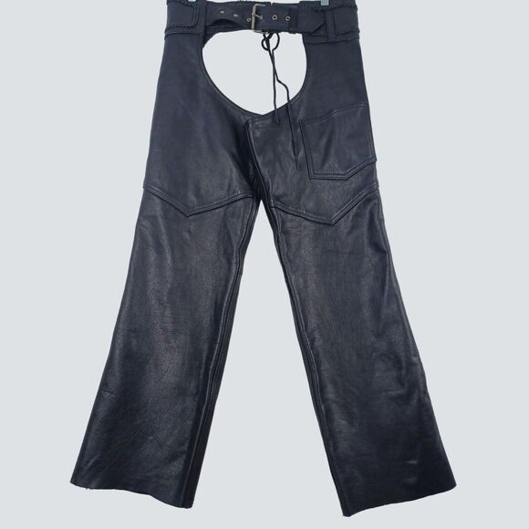 Hudson Biker Braided Leather Chaps Unisex Size Small - Picture 1 of 10